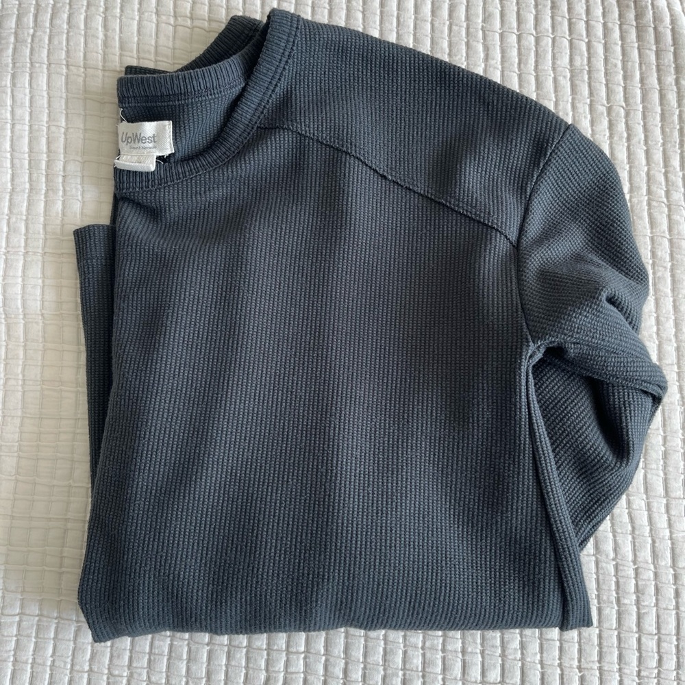 UpWest Favorite Waffle Crewneck Tee in Soot Size XS
